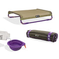 Reise-Set für Hunde von Zee.Dog mit erhöhtem Air.Bed, gerollter Air.Mat und faltbarem Napf Go Bowl